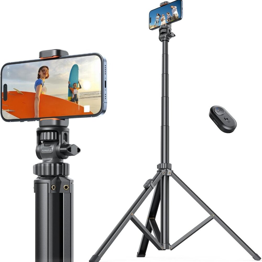 71''/180cm Phone Tripod & Selfie Stick, Portable Phone Stand for Video Record